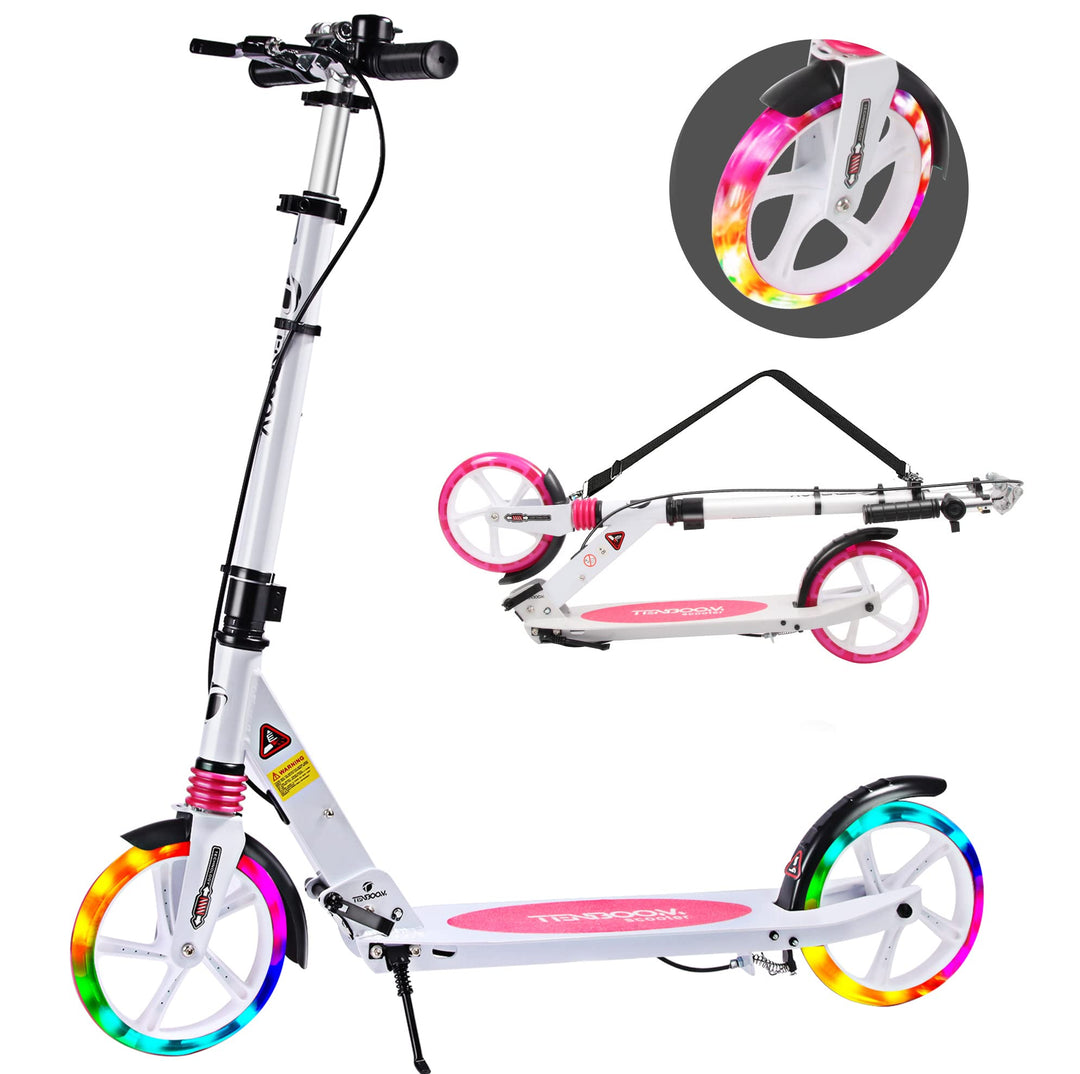 TENBOOM Roller Kinder 10 Jahre, Aluminium Tretroller klappbar Cityroller Höhenverstellbar, Roller Ki