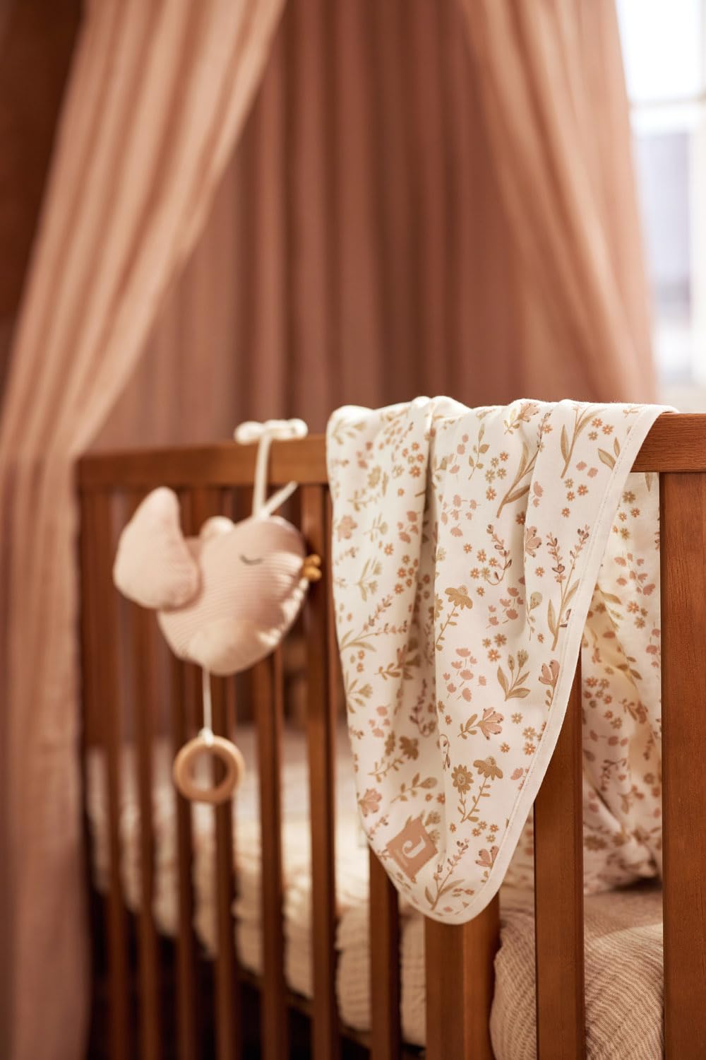 Jollein Spieluhr Baby - Lovely Birds - Stoff Musikanhänger - Für Mädchen und Jungen - Baby Musikspie