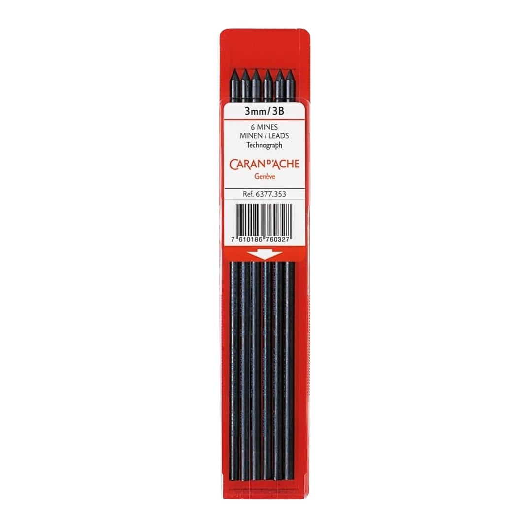 Caran d'Ache Graphit-Minen 3 mm Etui mit 6 Stück 3B