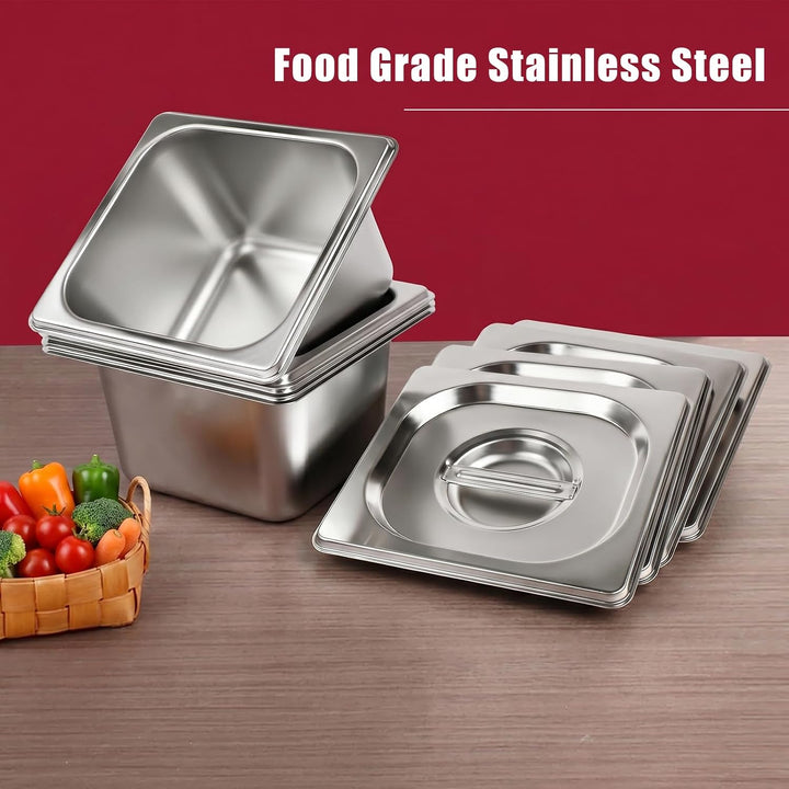Panierschalen Set 4-teilig, GN 1/6 Behälter, 17,6 x 16,2 x 10 cm Panierset für Koteletts, Gastronorm