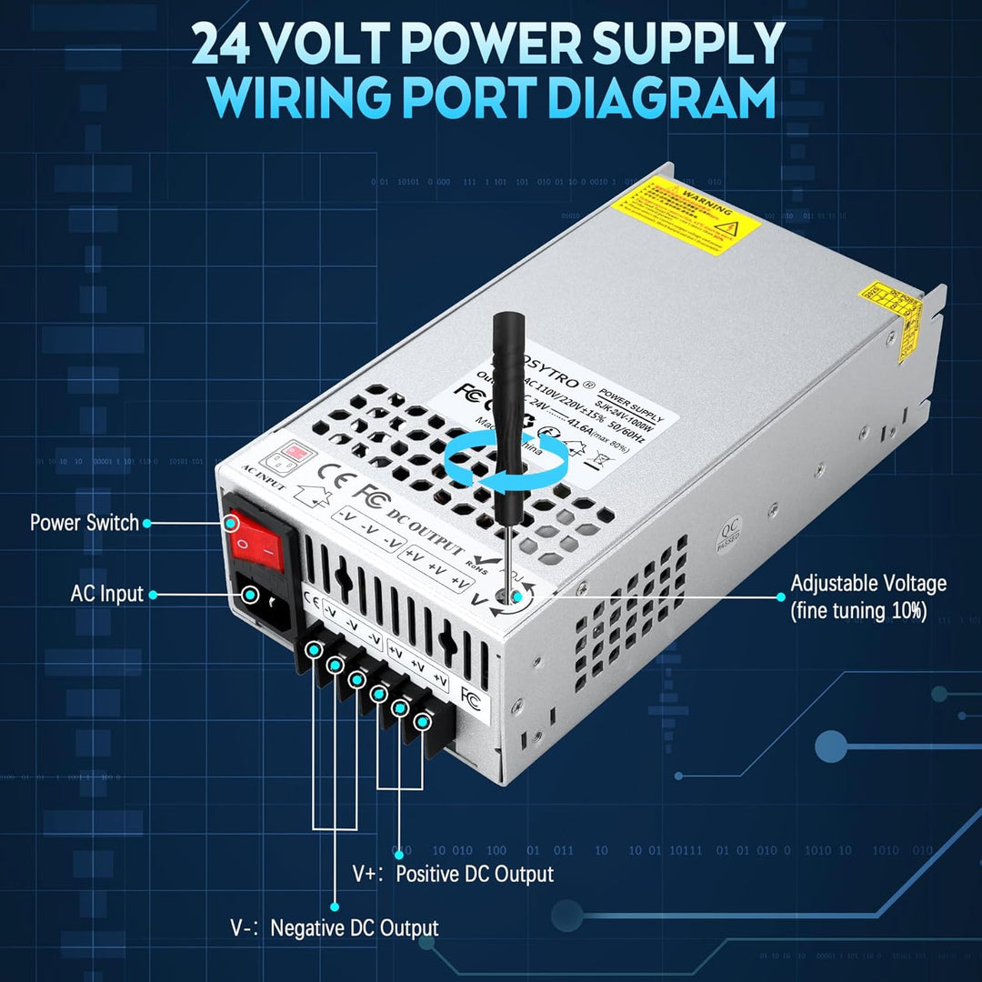 Upgrade Netzteil 24V 41.6A 1000W Schaltnetzteil Adapter Transformator LED Treiber AC110V / 220V (SMP