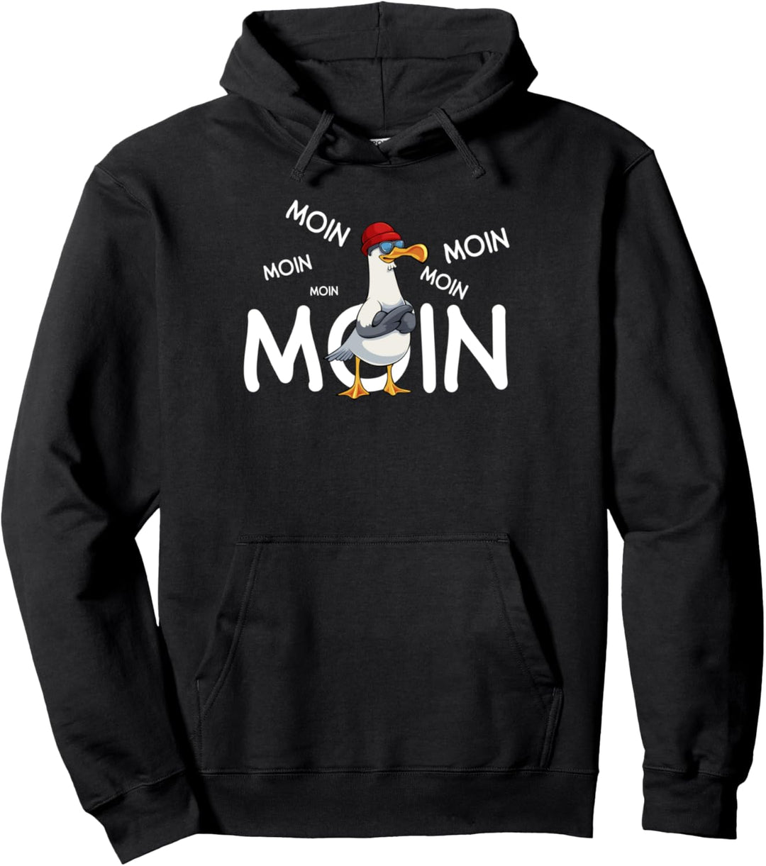 Moin Möwe Vogel Norddeutschland Plattdeutsch Nordsee Ostsee Pullover Hoodie
