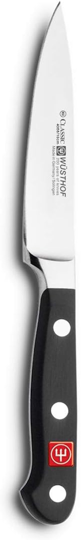 WÜSTHOF Classic Gemüsemesser 10 cm, Schwarz,silber 10 cm Gemüsemesser, 10 cm Gemüsemesser