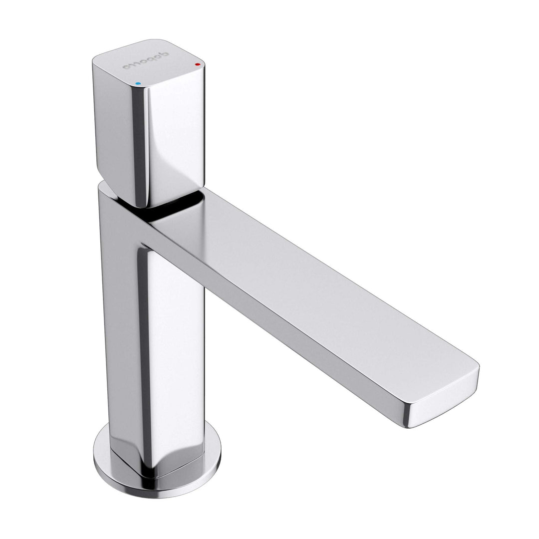 Mai & Mai Wasserhahn Bad Waschtischarmatur eckiges Design Badarmatur Silber Chrom 19,6cm hoch Wascht