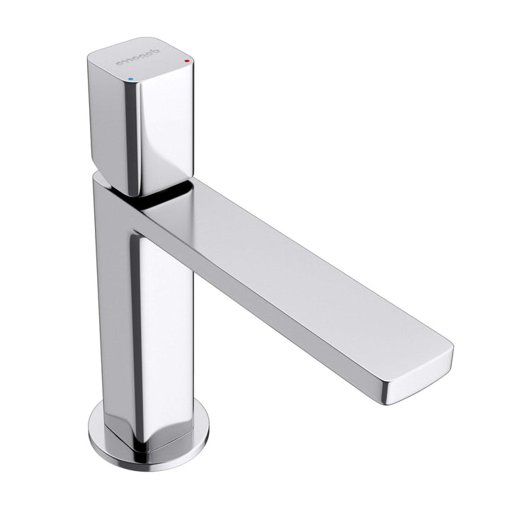 Mai & Mai Wasserhahn Bad Waschtischarmatur eckiges Design Badarmatur Silber Chrom 19,6cm hoch Wascht