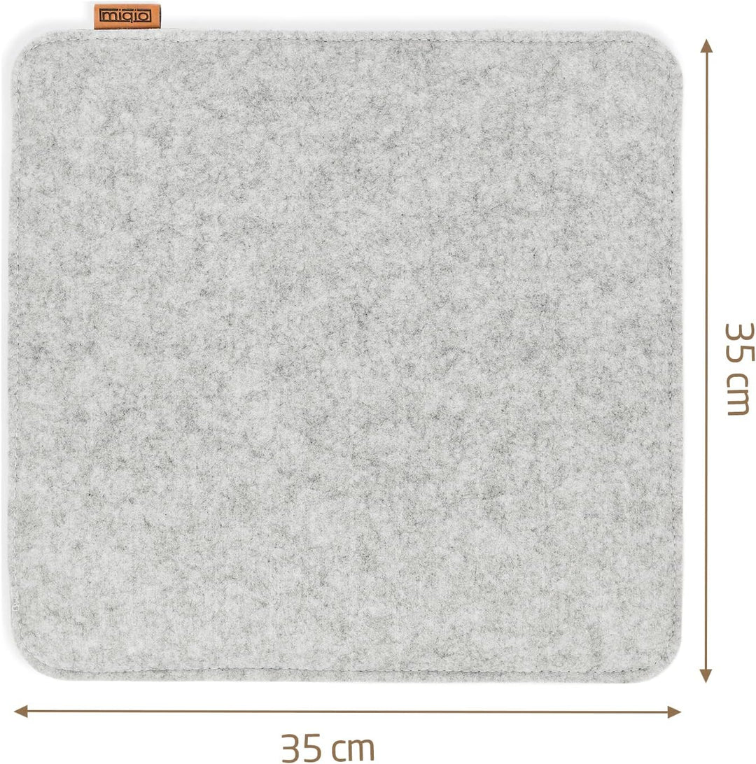 Miqio Design Filz Sitzkissen Eckig mit Antirutschnoppen | 35cm | 2er-Set | Indoor und Outdoor | Nach