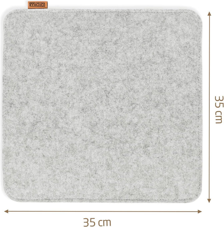 Miqio Design Filz Sitzkissen Eckig mit Antirutschnoppen | 35cm | 2er-Set | Indoor und Outdoor | Nach