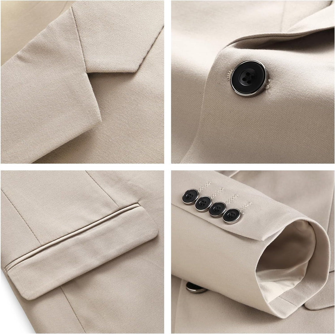 KUDMOL Herren Anzug 2 Stücke Slim Fit Anzug Business Hochzeit Formal Dinner Zwei Knöpfe Smoking Anzu