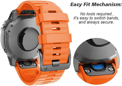 NotoCity Armband für Garmin Fenix 6/6 Pro/7/5/Fenix 5 Plus/Forerunner 935/945/Instinct, 22mm Breite