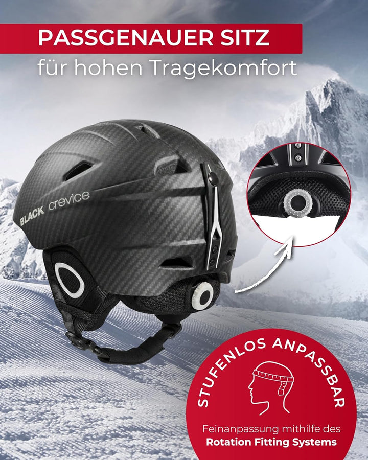 Black Crevice Skihelm Kitzbühel I Ski-Helm in sportlichem Design I Skihelm Herren & Damen I Skihelm