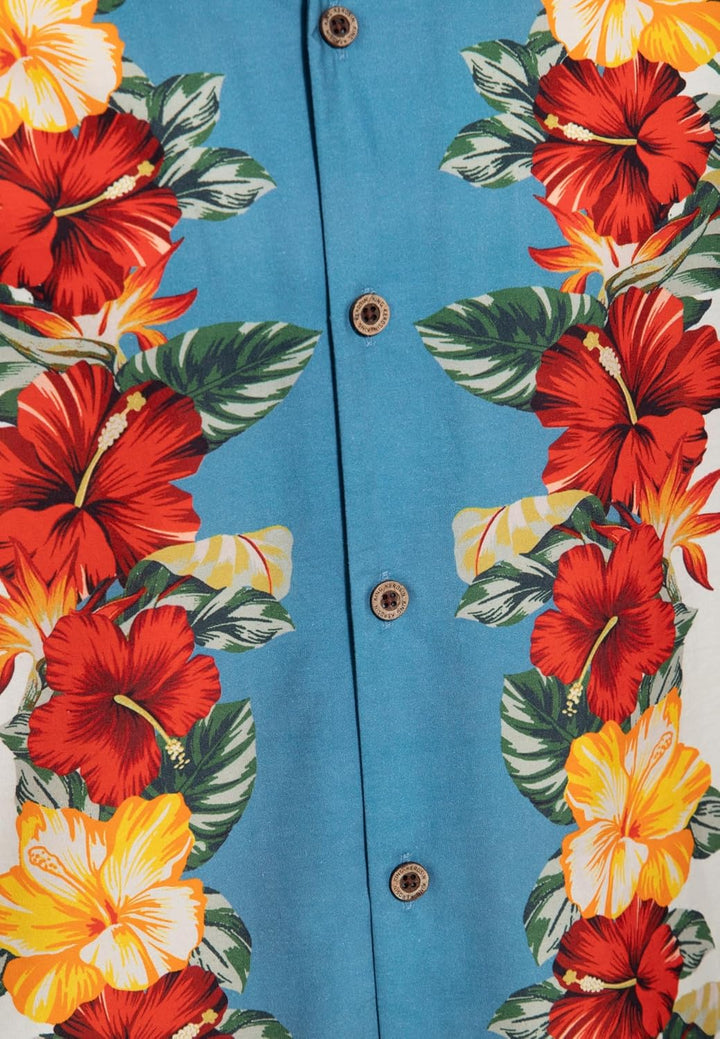 King Kerosin Herren Hemd Alloverprint Printhemd Hawaiian Shirt Kurzarm Hawaiihemd Kurzarm-Hemd Tropi