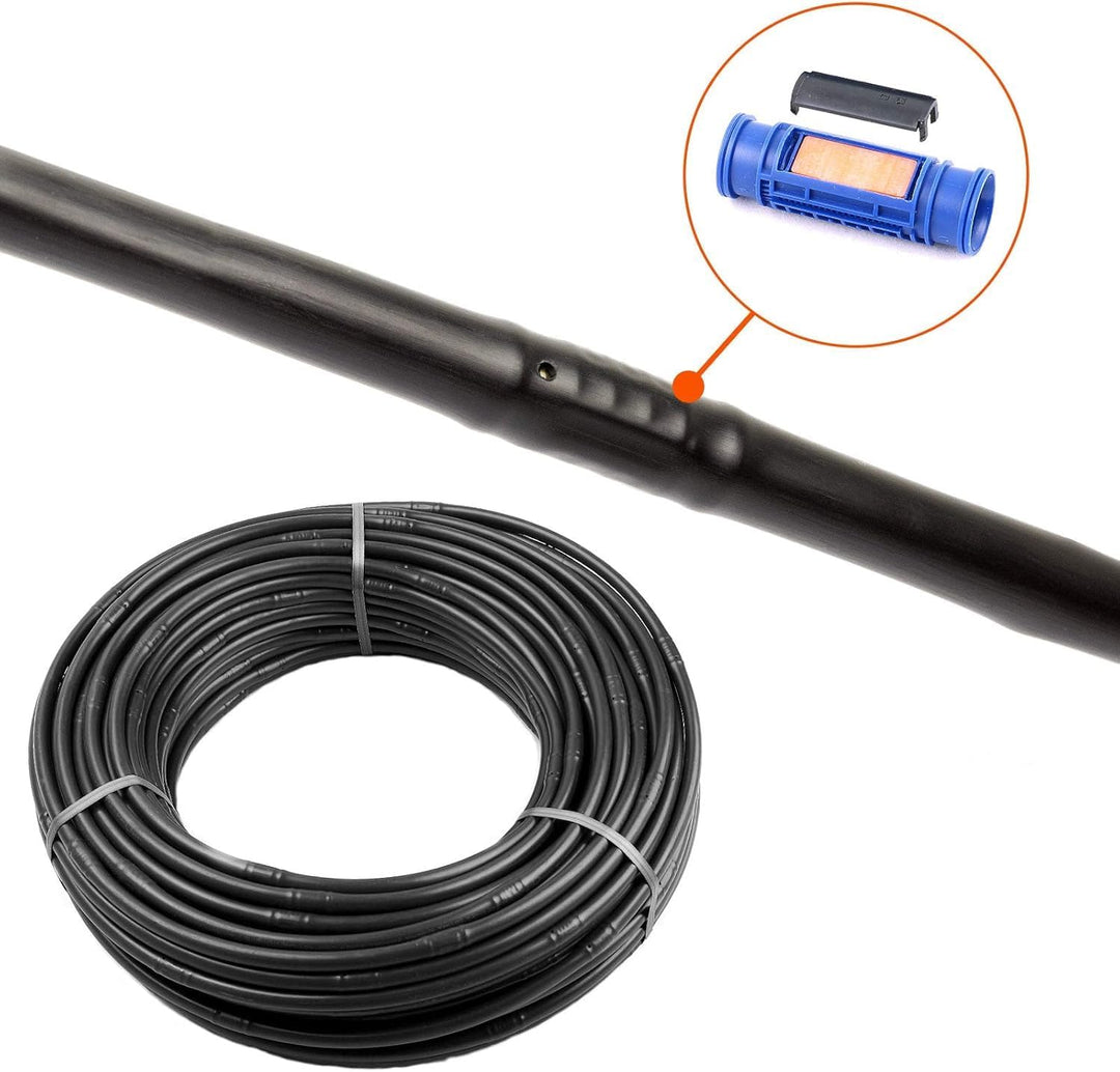 Tropfrohr 16 mm mit Druckkompensation 100m Gartenbewässerungsrohr Bewässerung Tropfschlauch (80tlg)