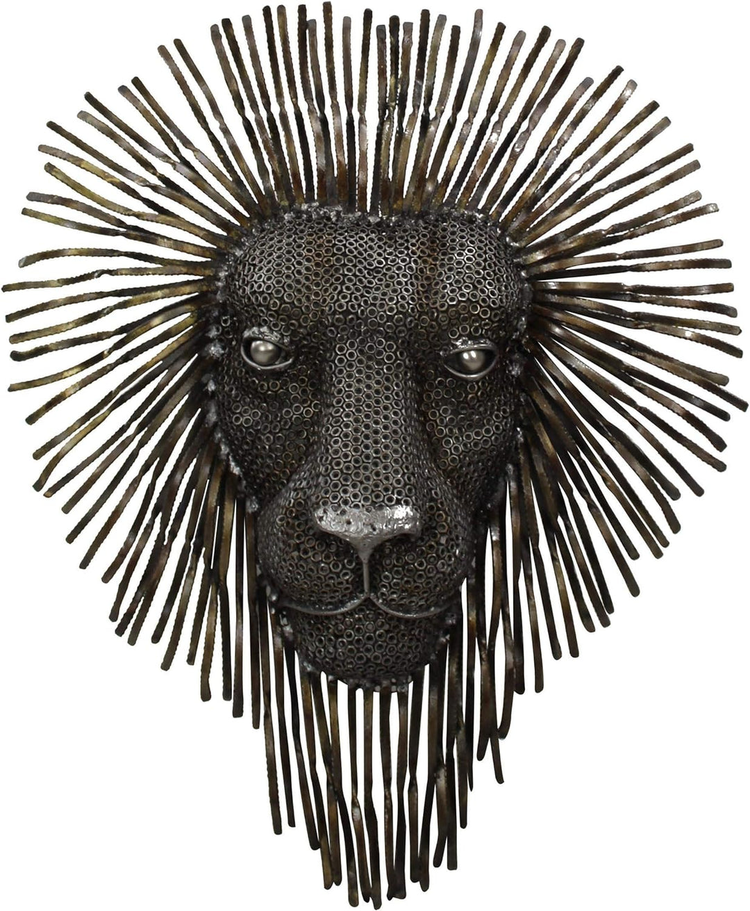 DARO DEKO Wanddekoration Löwenkopf aus recyceltem Metall 75 x 88cm frei, Frei
