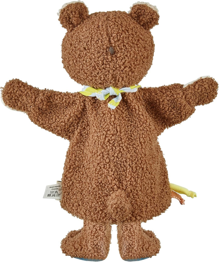 Sterntaler Handpuppe Bär Bob aus weichem Flausch, Kinder- und Babyspielzeug mit Halstuch, wattiert,