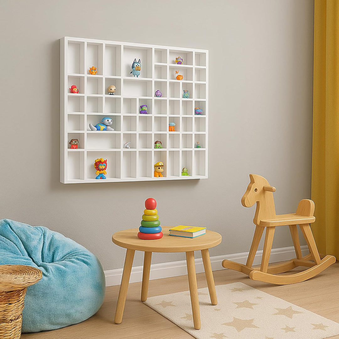 Creative Deco Weisse Setzkasten Holz Sammelbox Holztablett 51 Fächer | 52 x 46 x 5 cm | Bemalen Holz