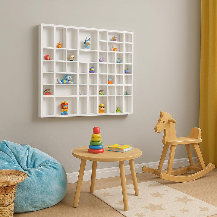 Creative Deco Weisse Setzkasten Holz Sammelbox Holztablett 51 Fächer | 52 x 46 x 5 cm | Bemalen Holz