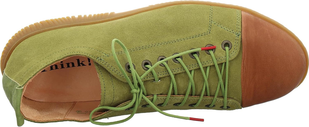 Think! Herren Hauki Chromfrei Gegerbte Nachhaltige Schnürhalbschuhe, 7000 Moos Kombi