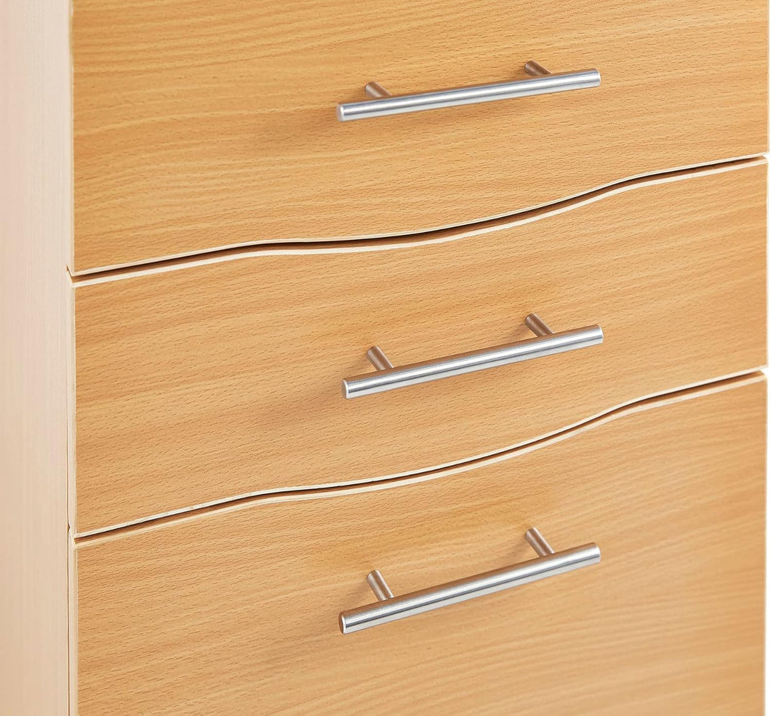 MMT Furniture Designs Ltd MT Products Mobilschrank mit 3 Schubladen, abschliessbar, Buche, für Schre