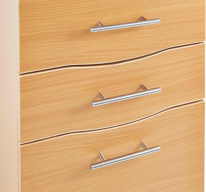 MMT Furniture Designs Ltd MT Products Mobilschrank mit 3 Schubladen, abschliessbar, Buche, für Schre