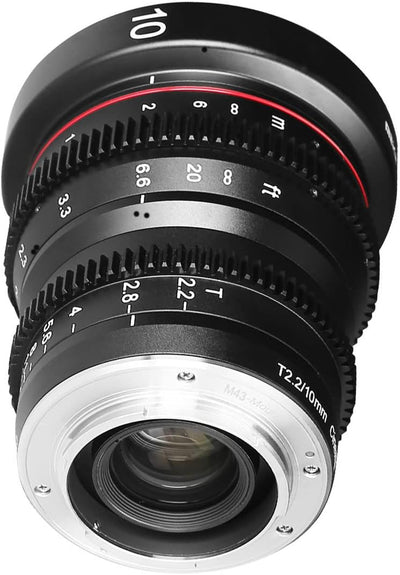 Meike 10mm T2.2 Grosse Blende Manueller Fokus Low Distortion 6K Mini Prime Cine Objektiv für Micro F