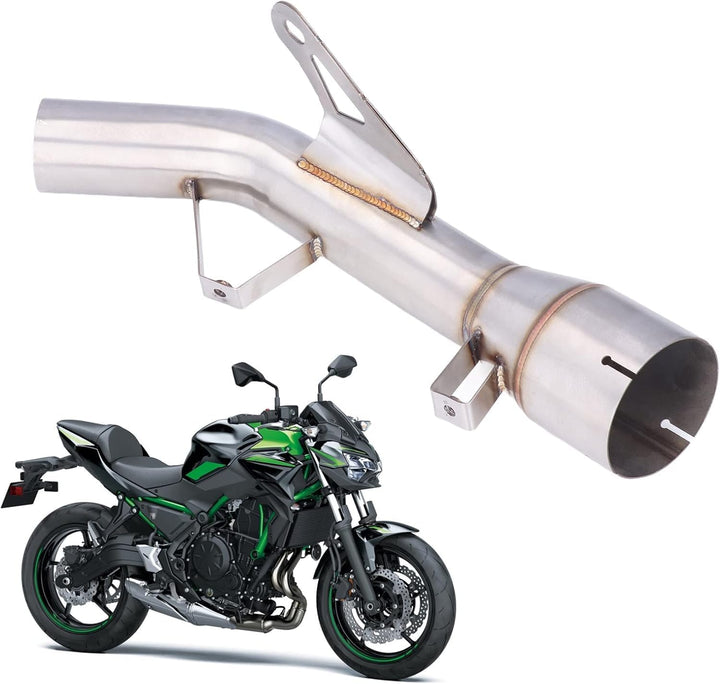 Aramox Motorrad-Auspuff-Mittelrohr 304 Edelstahl Hitzebeständiges Mittleres Verbindungsrohr Ersatz f