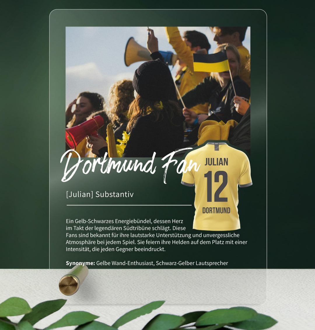 Dortmund Geschenk personalisiert - Acryl Geschenk - Definition: Dortmund Fan - Dortmund Fanartikel,