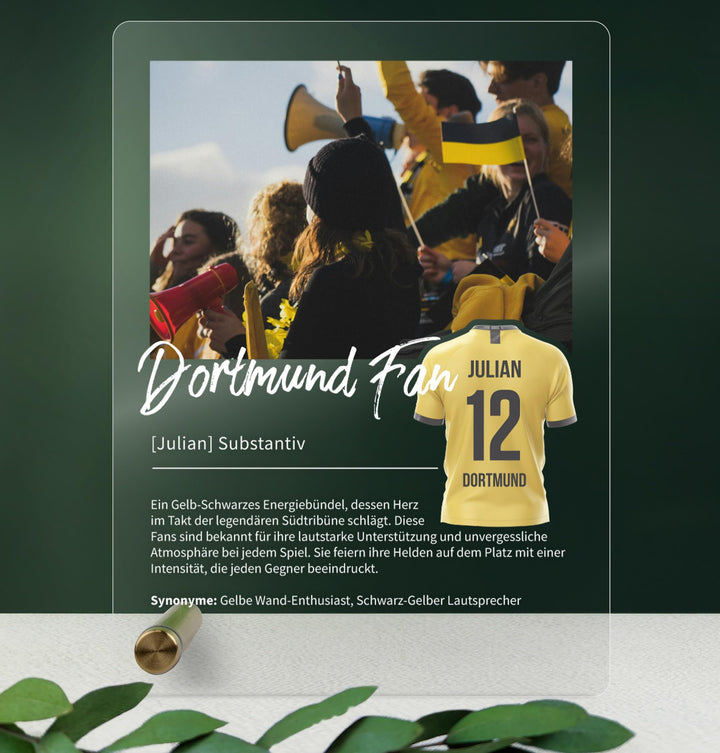 Dortmund Geschenk personalisiert - Acryl Geschenk - Definition: Dortmund Fan - Dortmund Fanartikel,