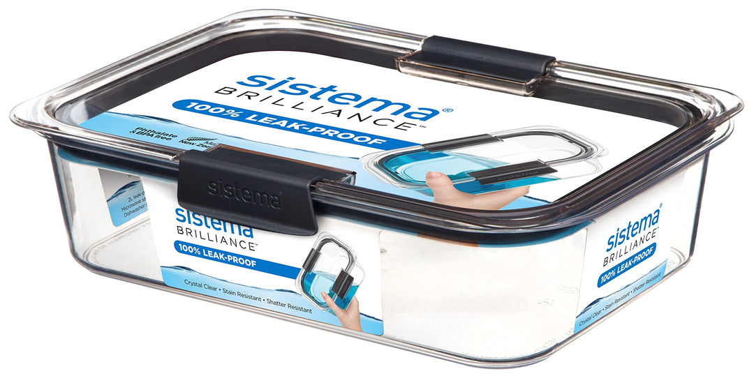 Sistema Frischhaltedose, Kunststoff, Transparent/Grau, 2 l 2 l Einzelbett, 2 l Einzelbett