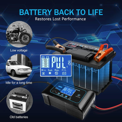 20AmpLithiumBatteryCharger，12Vand24VLifepo4，Lead-Acid(AGM/Gel/SLA。。) PortableCarBatteryCharger，Batte