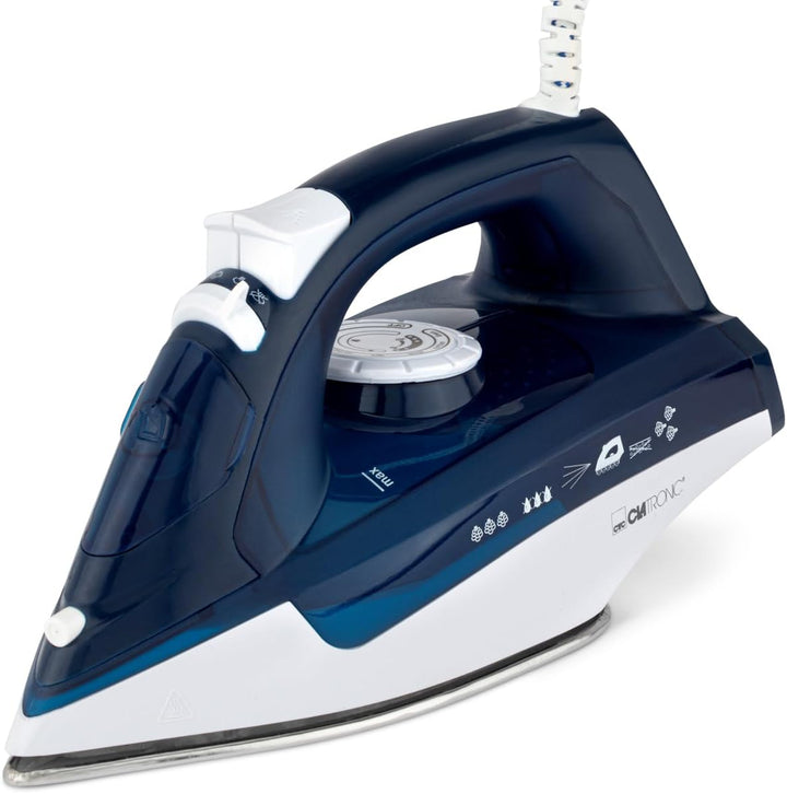 Clatronic DB 3704 Dampfbügeleisen mit 7 Funktionen, Edelstahlspezialsohle, stufenlose Temperaturregu