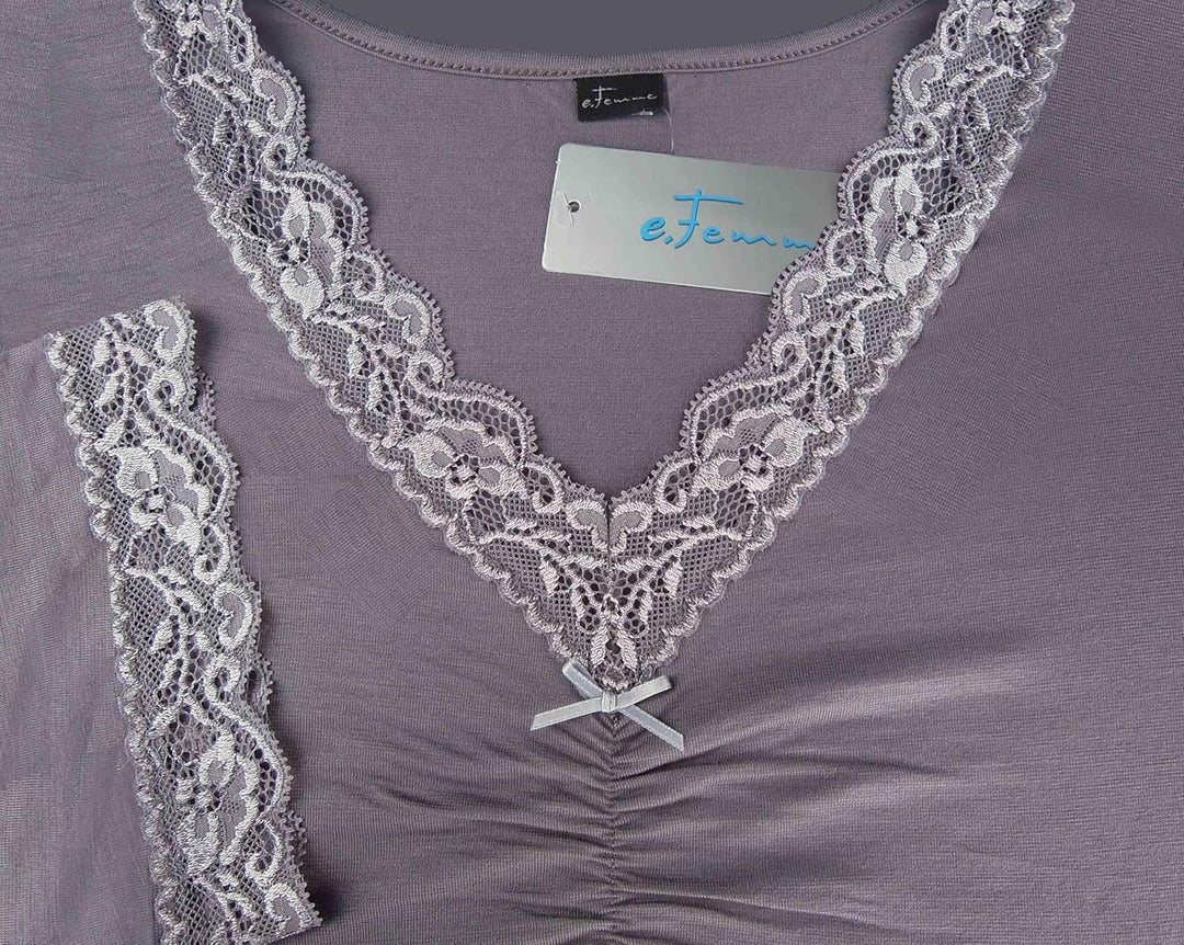 e.FEMME Damen Schlafanzug KAJA 162 aus Viskose mit Elasthan 36 Braun, 36 Braun