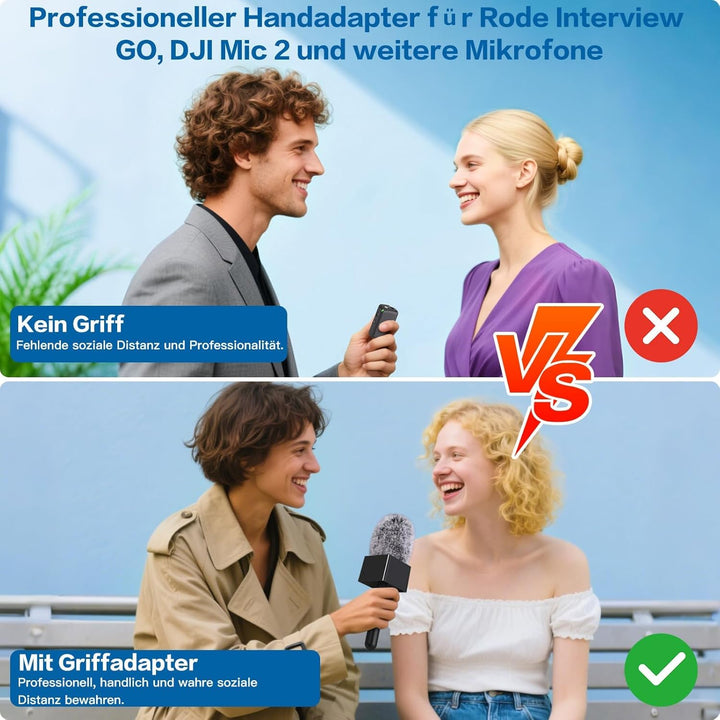 ZealSound Handheld Adapter für DJI Mic 2/Mini,Rode Wireless Go 2/3,Hollyland Lark M1/C1, Boya Mini,