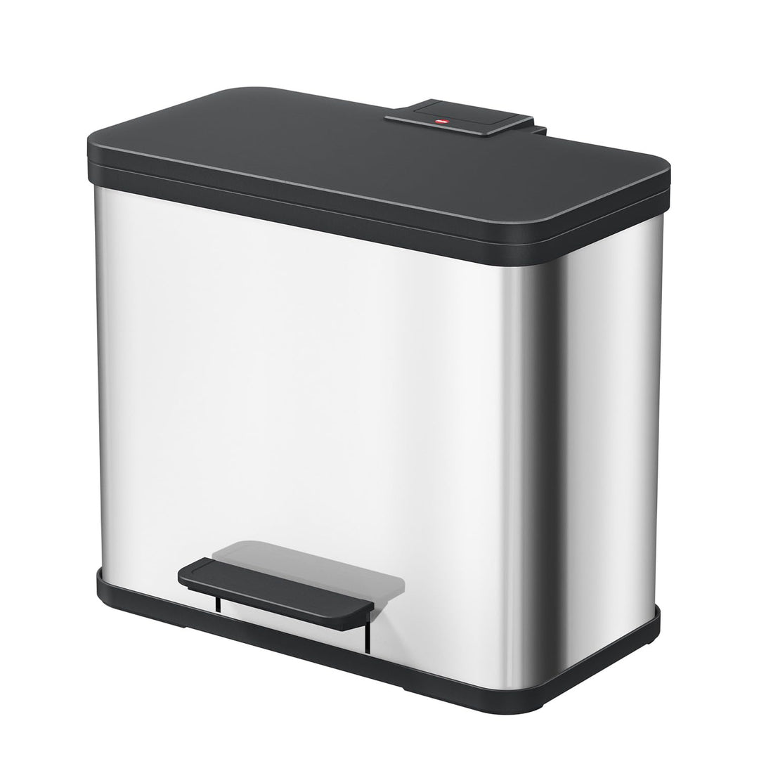 Hailo Öko trio Plus L | Mülltrenner 3 x 9 Liter | 27 Liter | Edelstahl | Soft Close Deckeldämpfung |