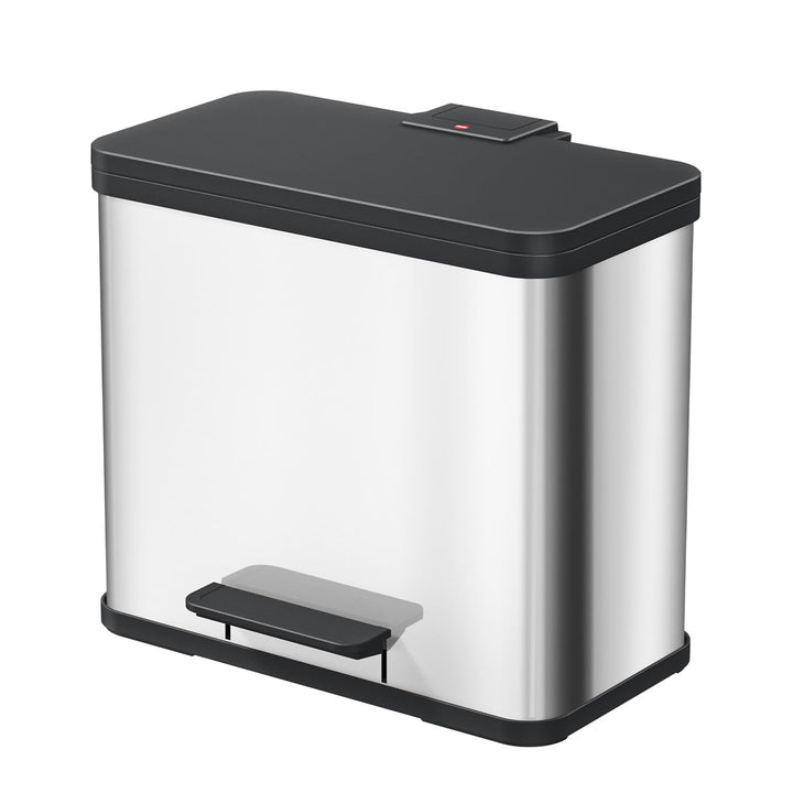 Hailo Öko trio Plus L | Mülltrenner 3 x 9 Liter | 27 Liter | Edelstahl | Soft Close Deckeldämpfung |
