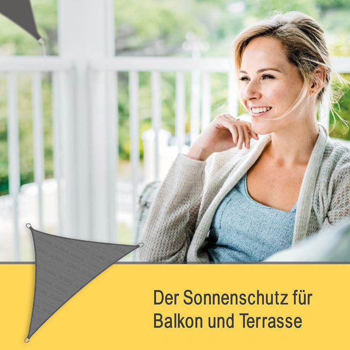 Sol Royal Sonnensegel dreieckig wasserdurchlässig HDPE UV Sonnenschutz Pool | 6x6x6m Anthrazit Segel