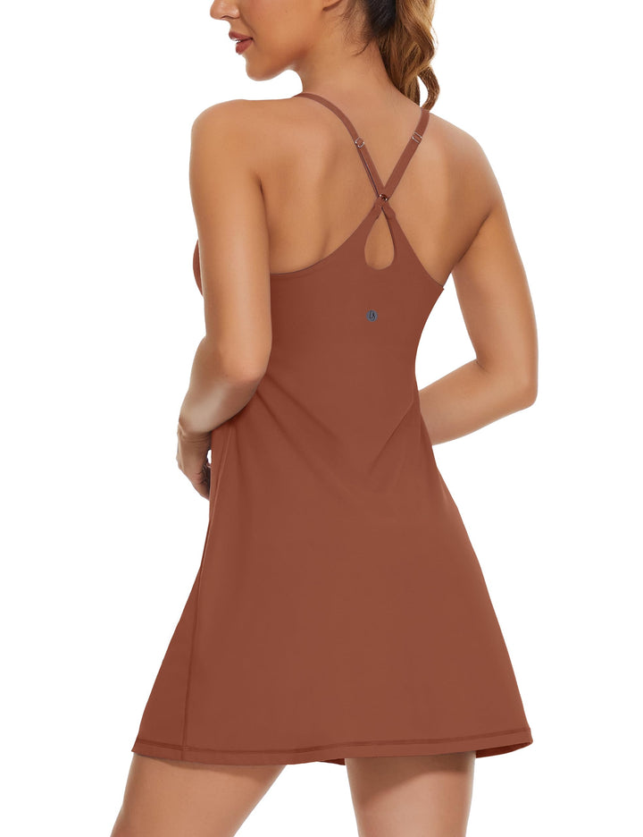 Desol Damen-Tenniskleid, Golf-Trainingskleid mit integrierten BH- und Shorts-Taschen, sportliche Tra