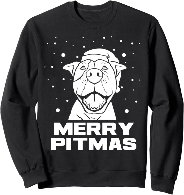 Merry Pitmas Pitbull Santa Claus Hund Pittie Weihnachten Sweatshirt