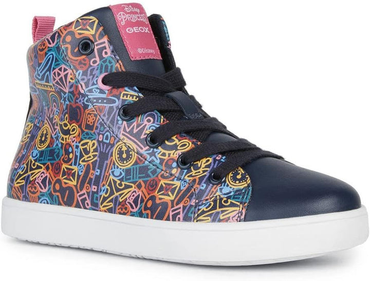Geox Mädchen J Kathe Girl H Sneakers, Navy Fuchsia