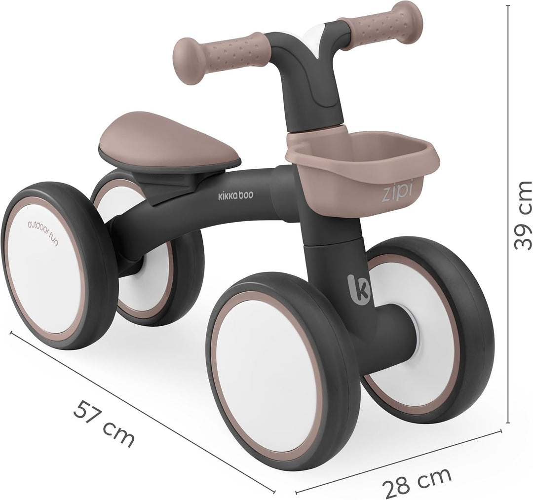 KikkaBoo ZIPI Fahrrad Ohne Pedale, Laufrad mit Korb, Einstellbar, Kinderspielzeug, Baby-Geschenk Sch
