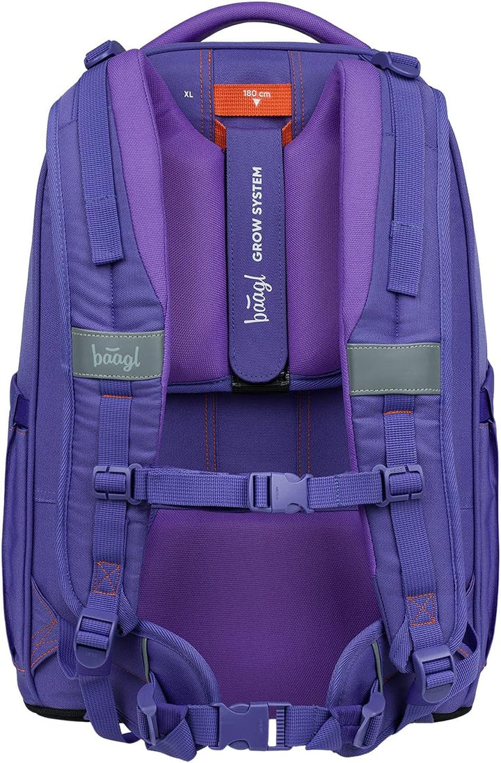 Baagl Schulrucksack Set Mädchen Teenager 3 Teilig Skate MAX 30 l - Orange | Skateboard Rucksack, erg