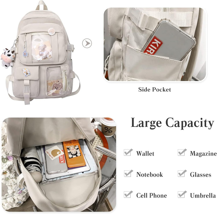 PORRASSO Mädchen Schulrucksack Süsser Schultasche Schüler Rucksäcke Teenager Nylon Daypack Damen Sch
