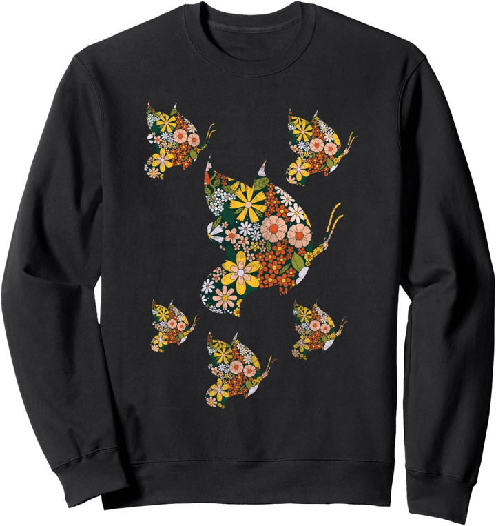 Niedliche Blumen Schmetterlinge Sweatshirt