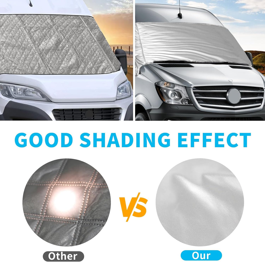 Externe Thermo Scheibenabdeckung passend für Mercedes Sprinter 2019-2023, Luxus Silber Wrap Windschu