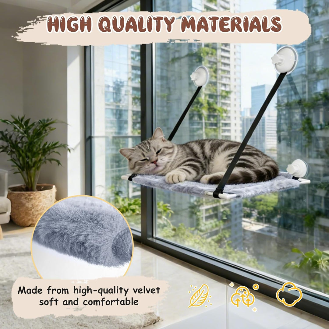 Katzenhängematte Hängematte Katze, Faltbare Katzenliege mit Saugnapf-Montage, Katzenbett Fenster Bis
