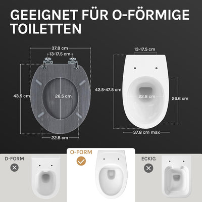 WOLTU #2 Premium WC-Sitz Toilettensitz mit Absenkautomatik, MDF Holzkern, Softclose Scharnier, Antib