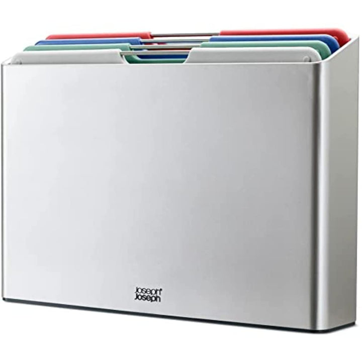 Joseph Joseph Folio 4 Stück Anti-Rutsch-Brett-Set, farbcodierte Schneidebretter mit Aufbewahrungsbox