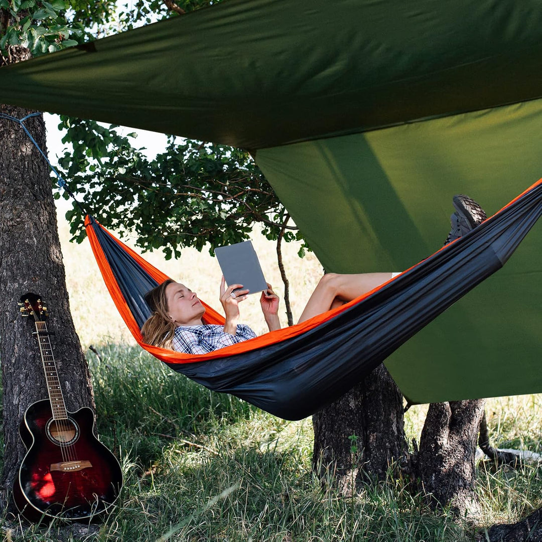 Bessport Zeltplane, Camping Zelt Tarp 3m x 3m/3m x 4m Wasserdicht PU3000 mm Tarp für Hängematte, mit