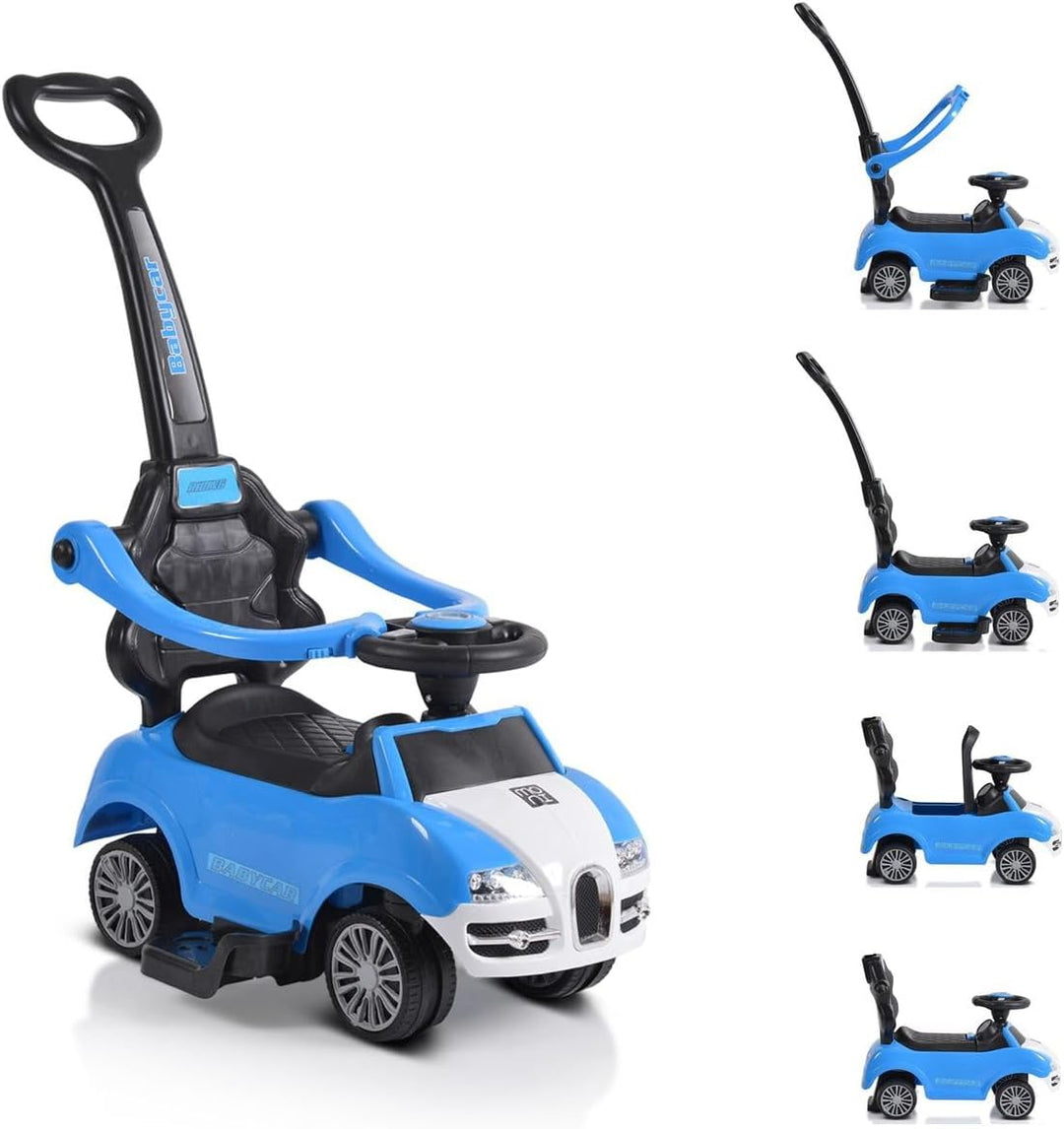 Moni Rutschauto 2 in 1 Rider 308, Rutscher mit Griff, Lehne, Bügel, Fussstütze blau, Blau