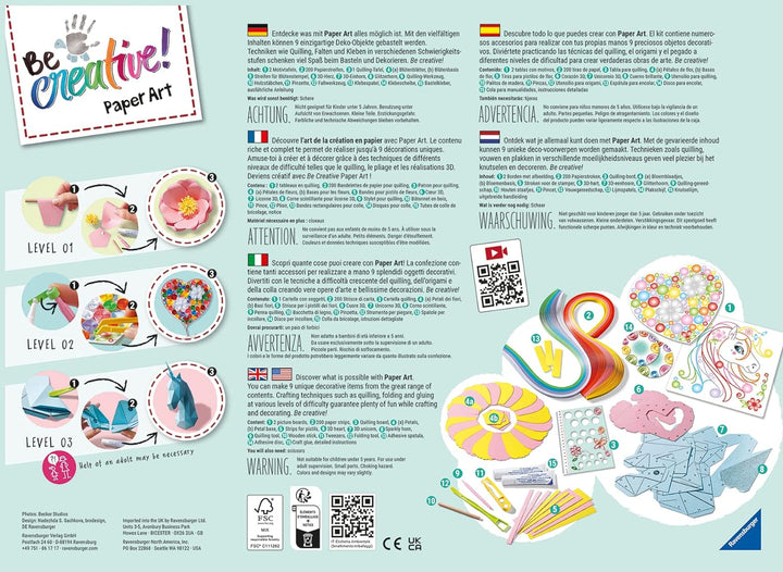 Ravensburger 182368 BeCreative Paper Art, DIY für Kinder ab 8 Jahren