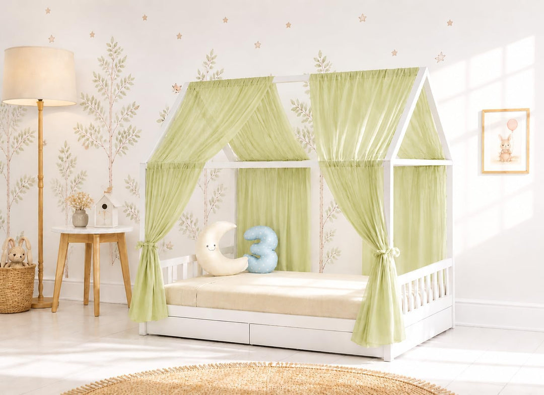 YellowNest Hausbett Himmel aus 100% Polyester – 2er Set - Atmungsaktiv und trapazierfähig – Betthimm